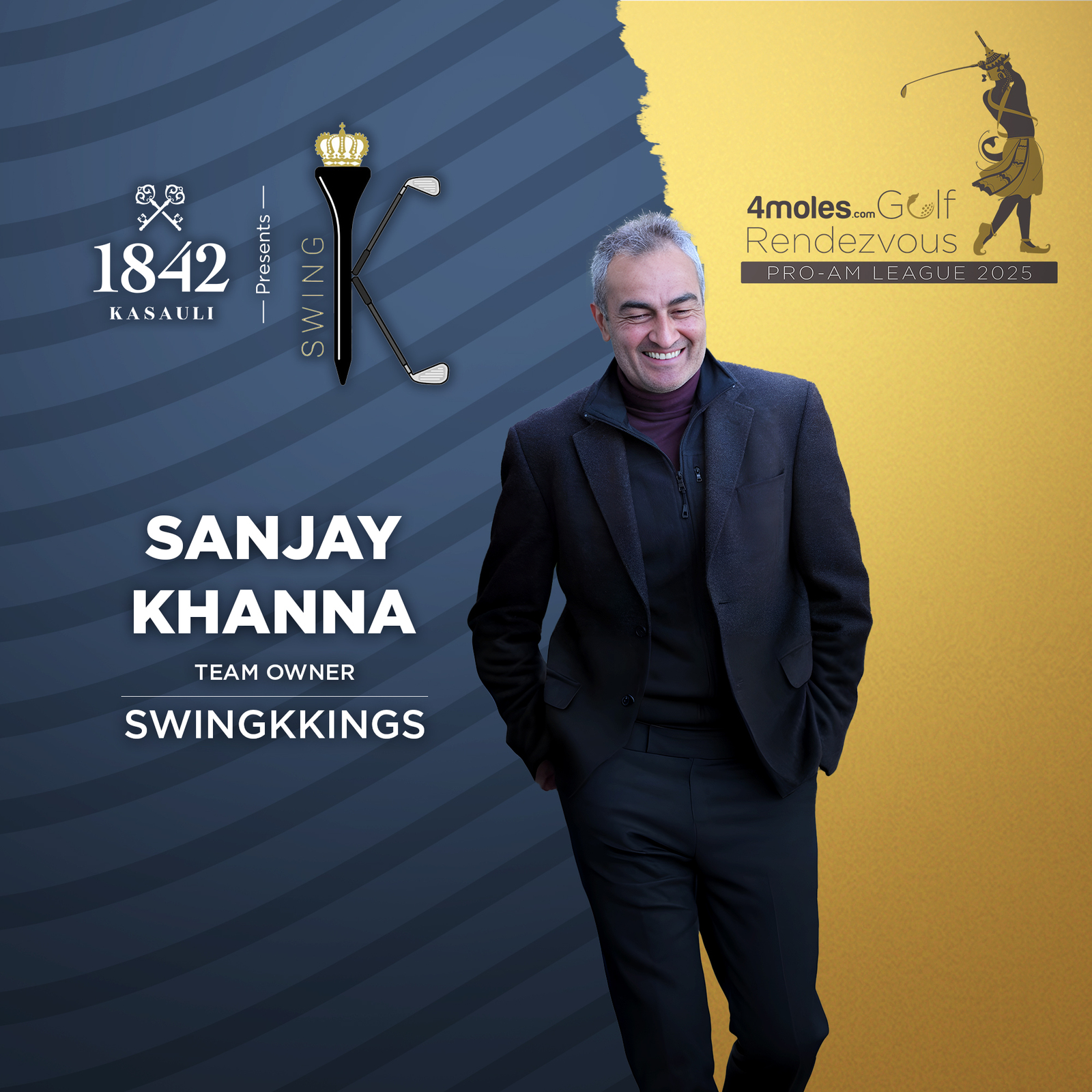 Introducing TEAM SWINGKKINGS Presented by 1842 KASAULI 👑 – a force to be reckoned with on the golf course! Led by the visionary Team Owner, SANJAY KHANNA