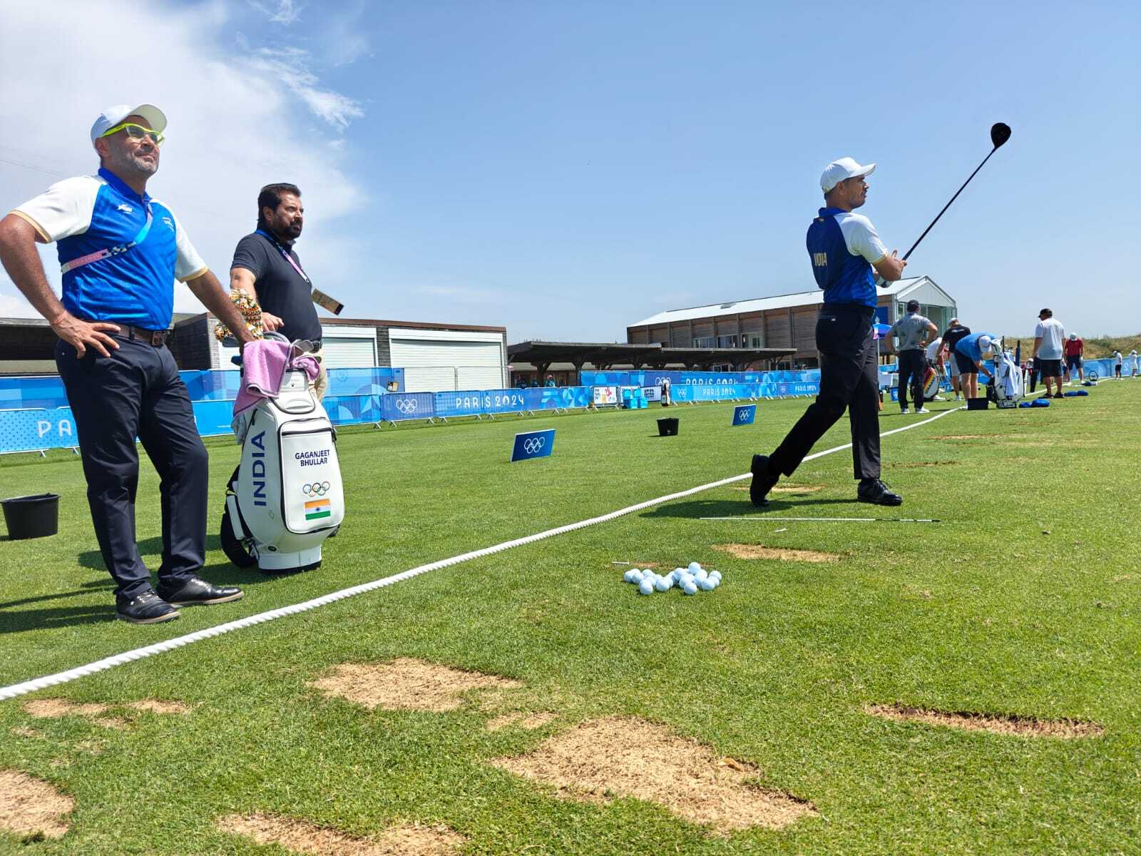 Gaganjeet Bhullar practicing the driving shots ahead of Paris Olympics (Credits: Sundeep Verma)
