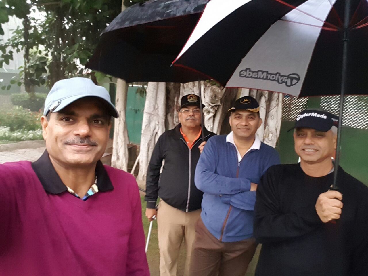 manoj/Veeru/Daddu and self on a rainy 26th Jan