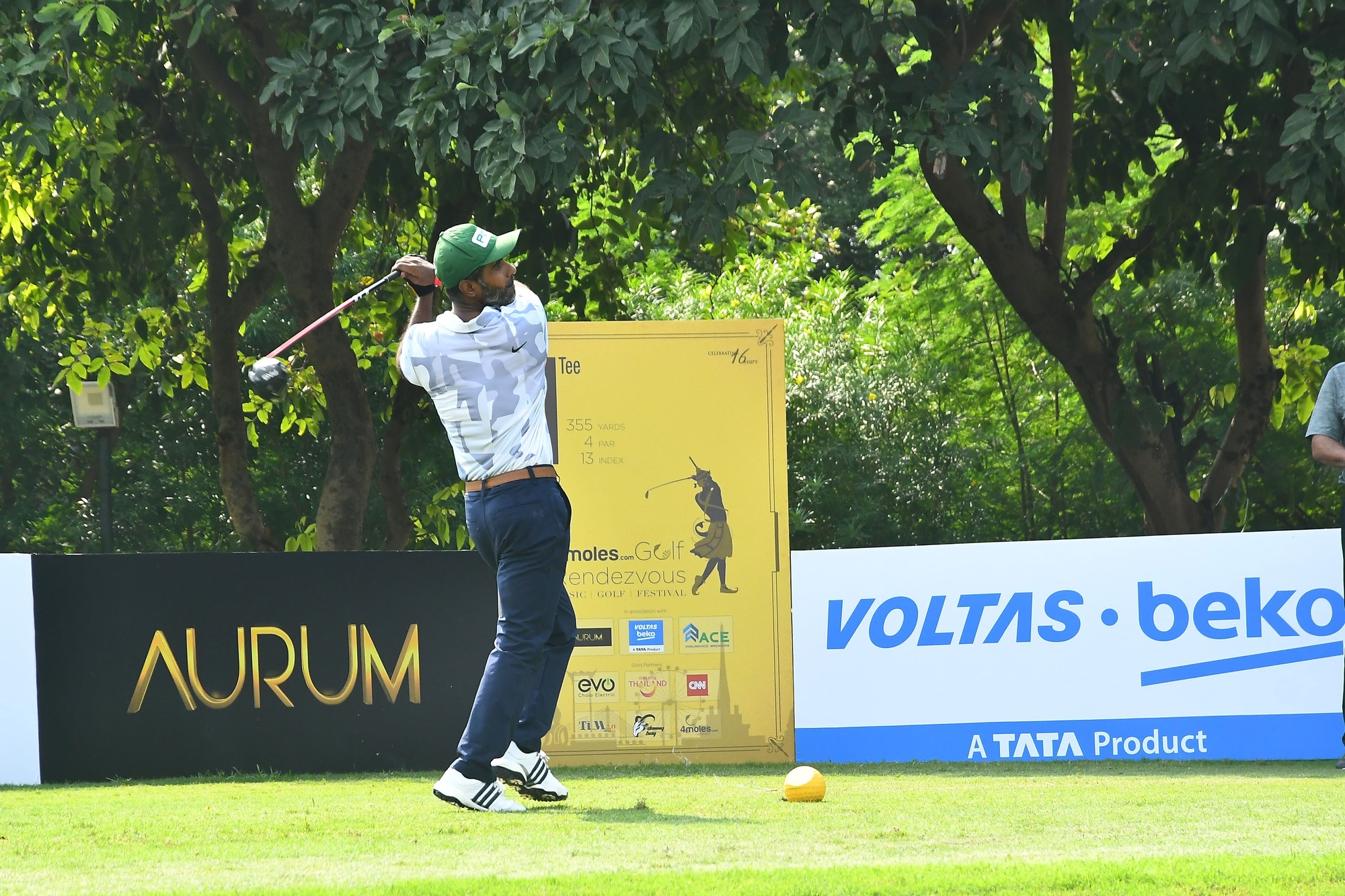 Bhavya Sharma marking the greens