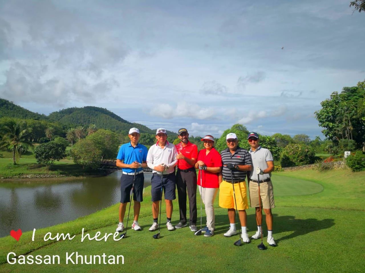 Dinesh Thakur, Founder and CEO of 4moles.com with his Golf buddies at Gassan Khuntan Golf course