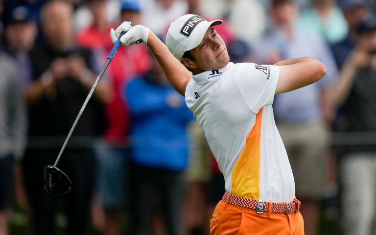 Candid shot of Viktor Hovland