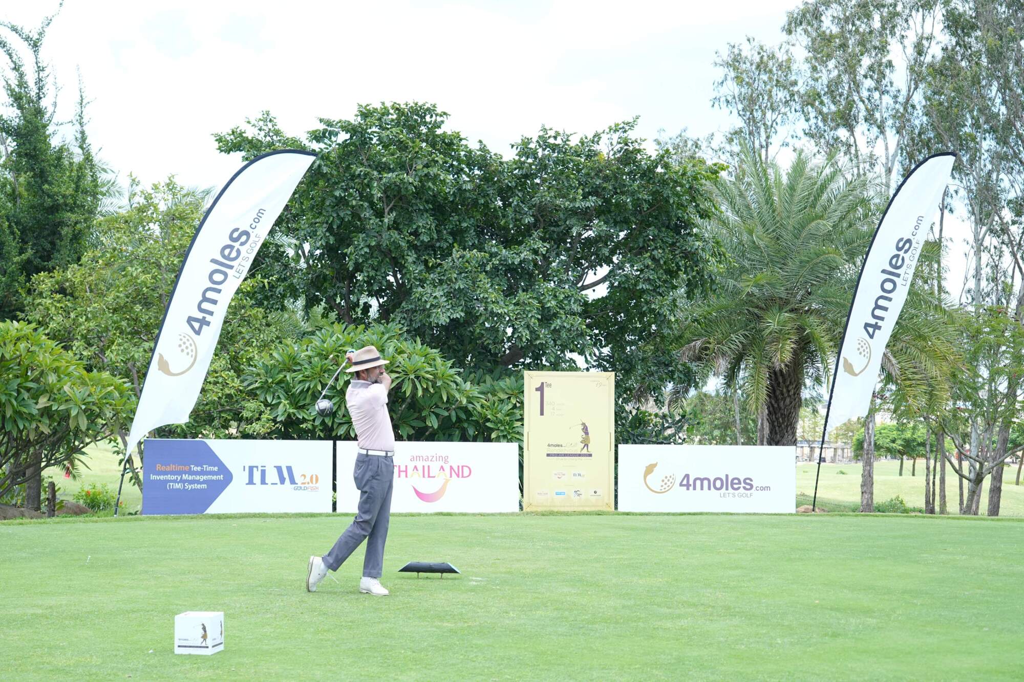 A Golfer Teeing Off in the Golf rendezvous PRO-AM League at Zion Hills