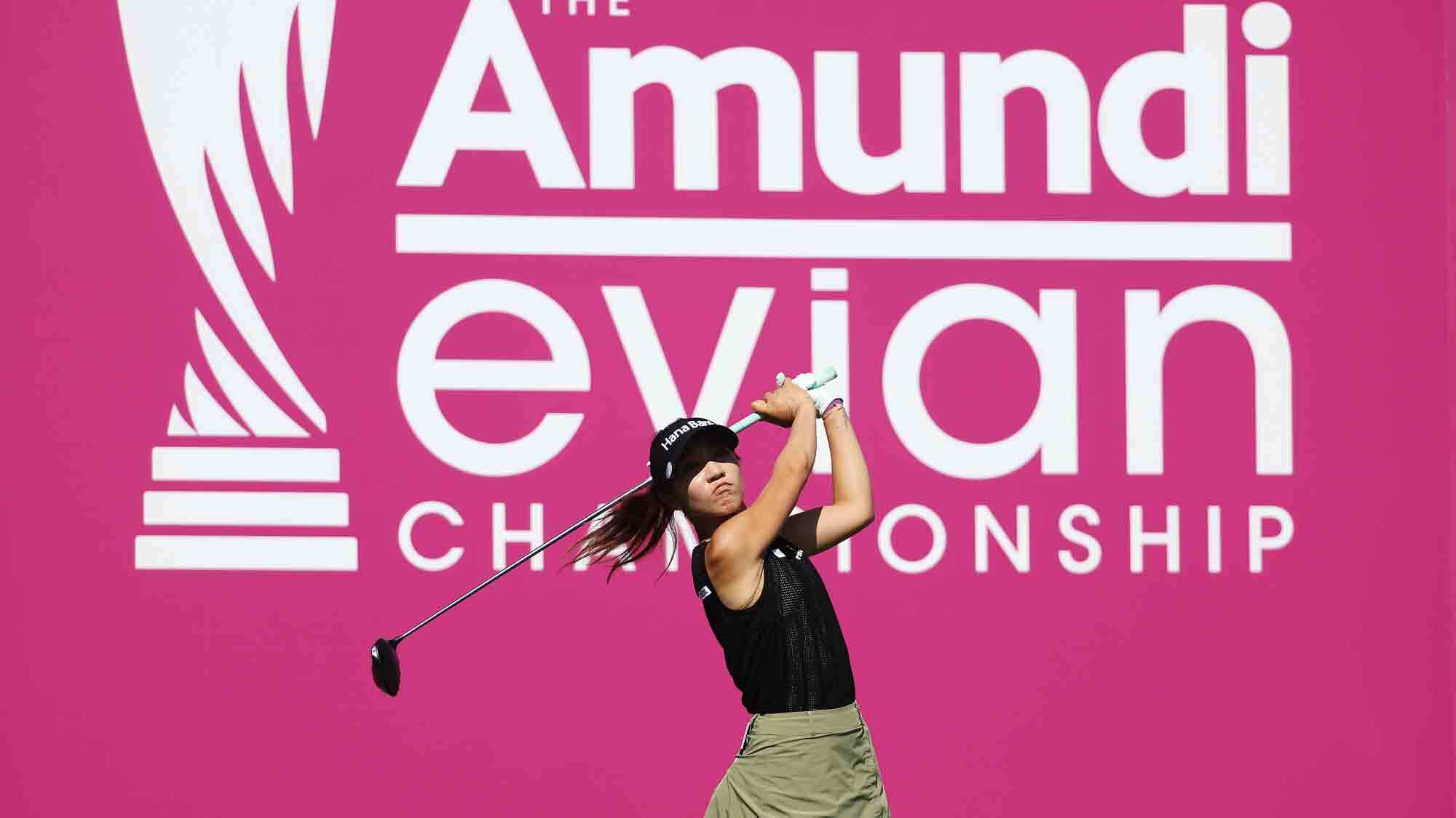 Lydia Ko of New Zealand pictured on the 1st hole during a practice round