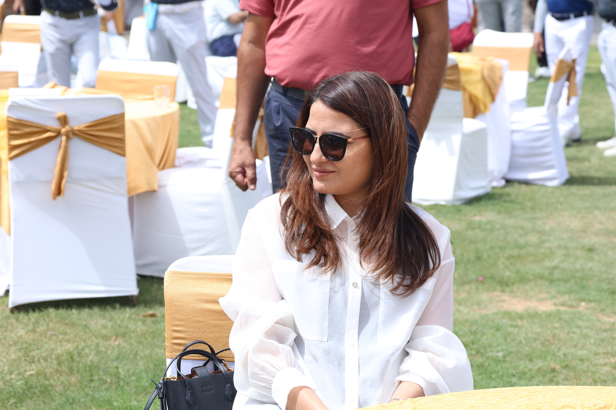 Tina Gandhi, Team owner of Swinging Shers at the morning briefing