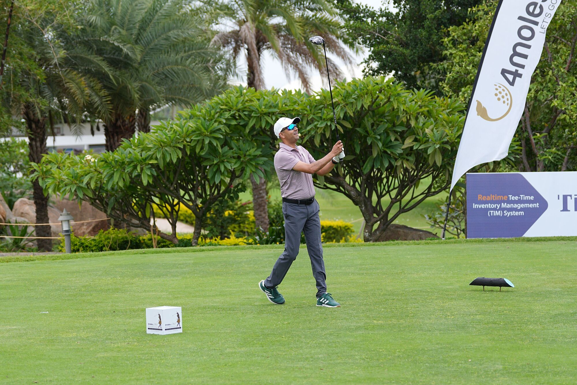 A Golfer Teeing off at Golf Rendezvous PRO-AM League at Zion Hills.