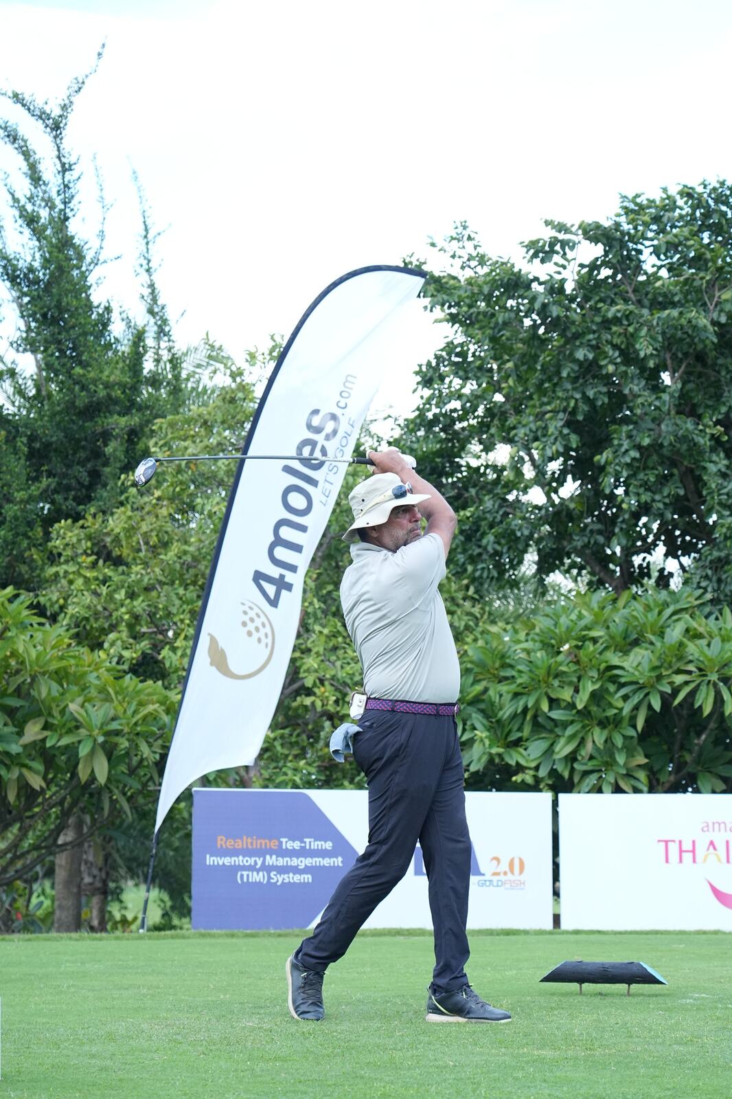 A Golfer Teeing Off in the Golf rendezvous PRO-AM League at Zion Hills