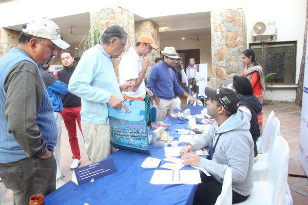 Participants being registered at the tournament
