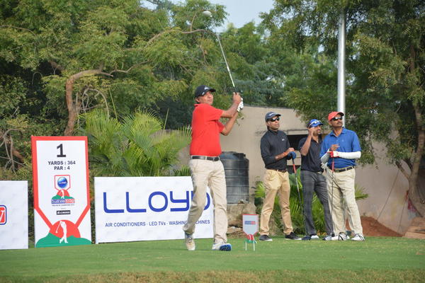 Nishit Kadakia with a tee-shot during the 2nd Leg of Lloyd BT Pro-Am 2016