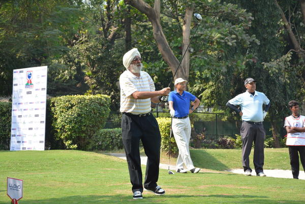 Surjit Duggal tees off at the Lloyd BT Pro-Am in Mumbai