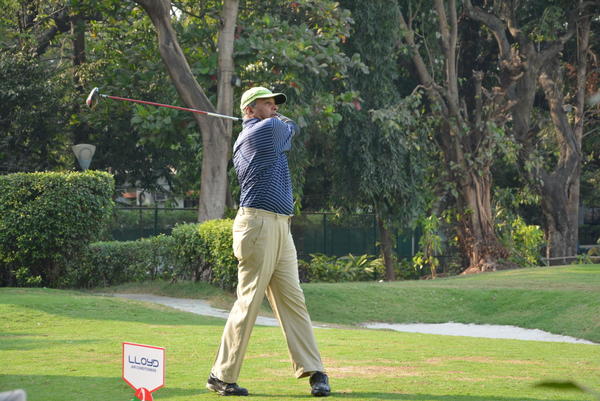 Vivek Kudva with a tee shot