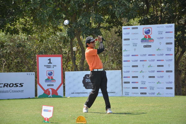 D. Sarkar tracks his ball after a tee shot during the Delhi Leg of Lloyd BT Pro-Am