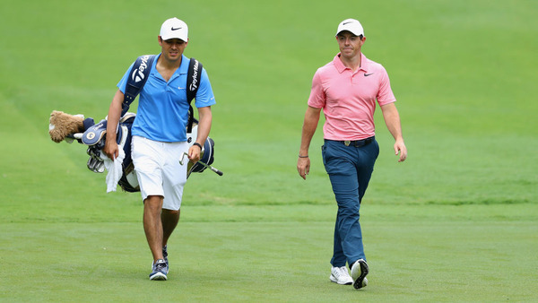Rory McIlroy, seen above at Quail Hollow Club's 18th green during last year's Wells Fargo