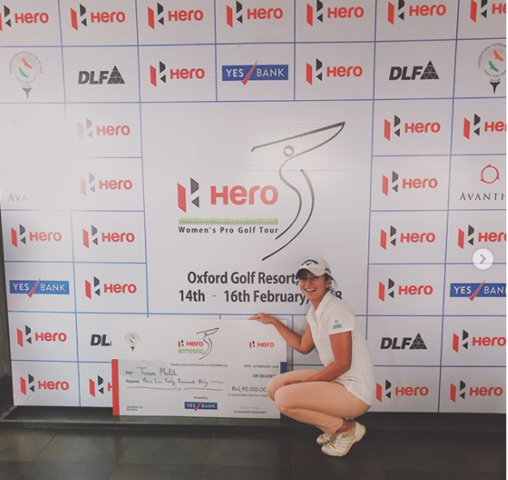 Happy to win the 4th leg of Hero women's golf Tour