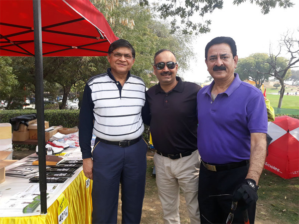  Avid Golfers Praduman Patel, Sumit Gulati and Rajiv Chaddha, posing for the shutterbugs