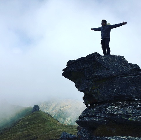 At the zenith of serenity and happiness