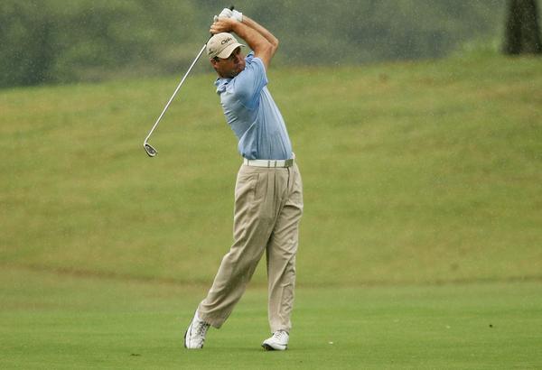 Keith Horne on day 3, just before the game was stopped due to rain.