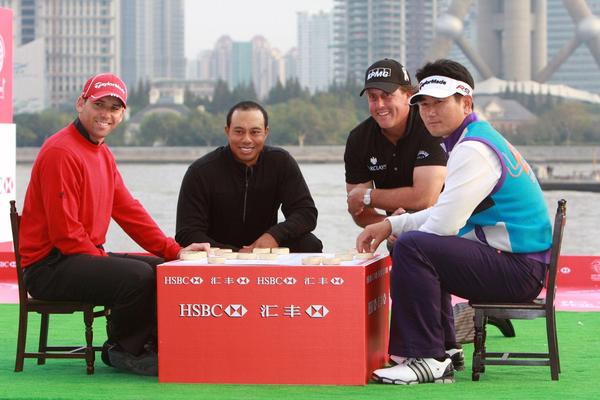 The Big Guns Sergio Garcia, Tiger Woods, Phil Mickelson & Y.E. Yang at the WGC HSBC Champions 2009