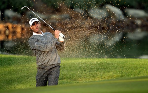 Geoff Ogilvy (AUS) at the bunker during the first round