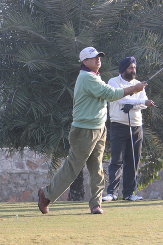 Mr. Pawan Munjal on the 2nd tee. 