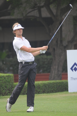 Richard Karlberg (SWE), holding on to the lead for Round 2