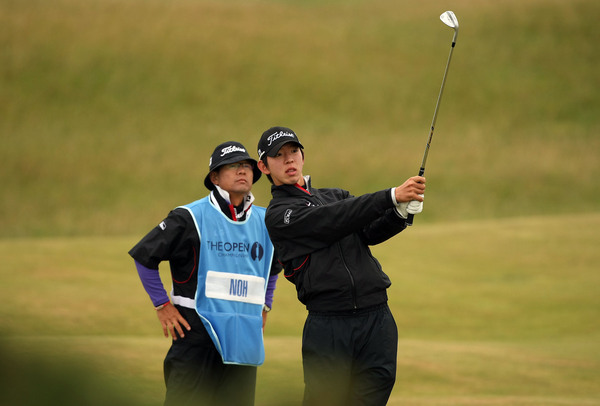 Korea's Noh Seung-yul during practice at the Old Course