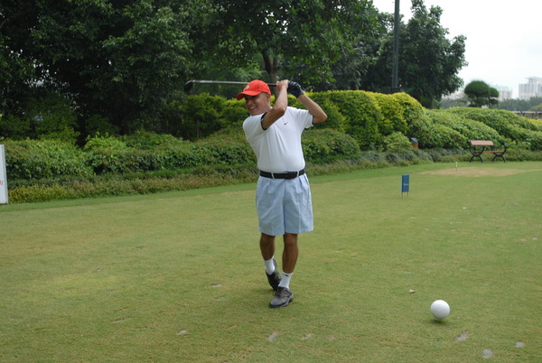 Kabir Advani teeing off.