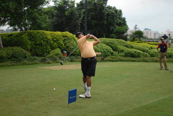 Vivek Gupta in his practice swing.