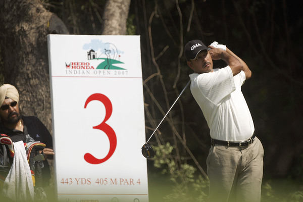 Jeev Milkha Singh on the tee.