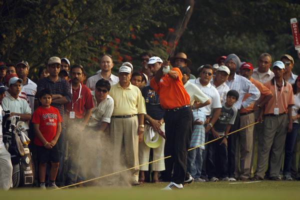 Jyoti, with his approach shot.