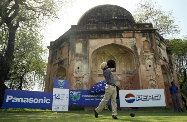 Sujjan Singh of India tees off on Tuesday