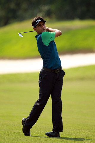 India's Himmat Rai swings during practice on Tuesday