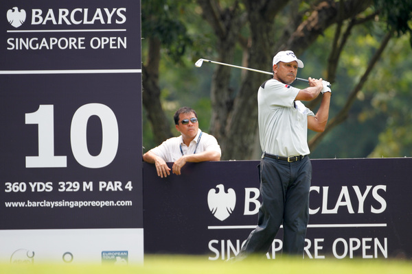 India's Jeev Milkha Singh with a tee shot at Day 1