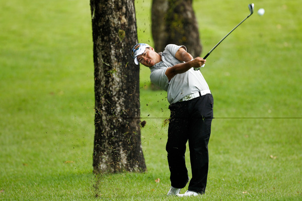 Singapore's Lam Chih Bing with an approach shot