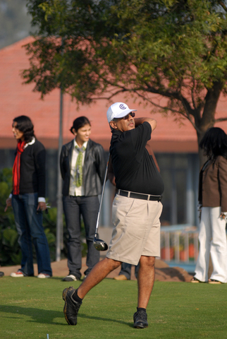 Sunil Dutt, off the tee.