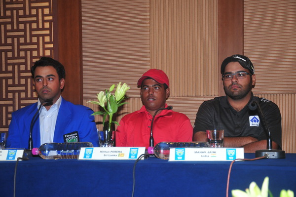 Anirban Lahiri, Mithun Perera and Manav Jaini at the Press Conference