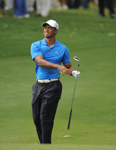 Tiger Woods in action - Day 1