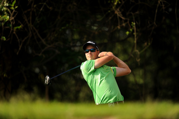 Aussie Kieran Pratt hits a shot druing the first round of the US$ 300,000 event in New Delhi