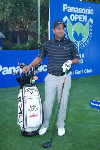 Shiv Kapur waits for his tee at the Pro-Am