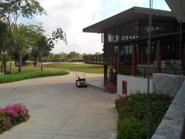 Club house next to the 1st tee
