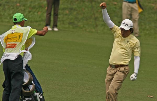 Danny Chia (MAS), after his putt.