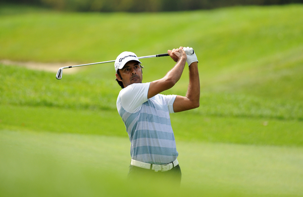Indian Jyoti Randhawa with a fairway shot during Day 1 of CJ Invitational in Seoul, Korea