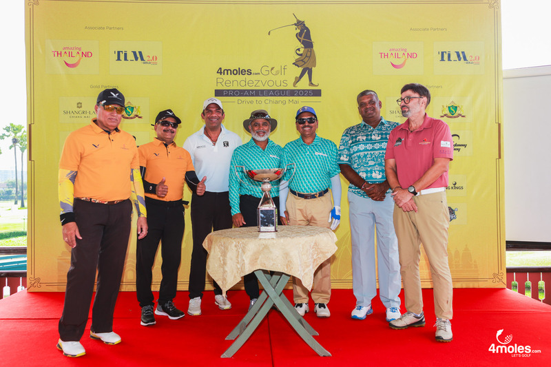Team owners at the 4moles.com Golf Rendezvous PRO-AM League 2025 Finale Trophy Presentation in Chiang Mai.